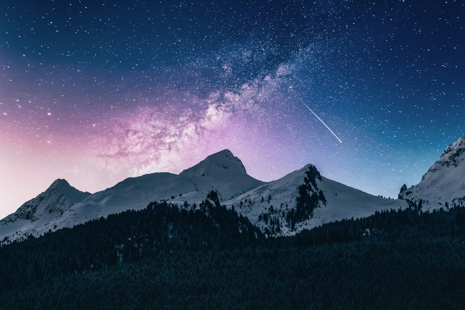 Dark mountain landscape under a dramatic sky